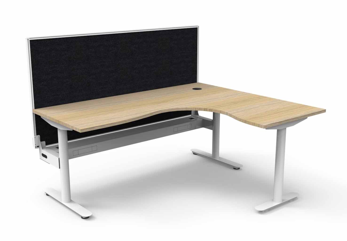 Halo Static Corner Workstation - With Screen